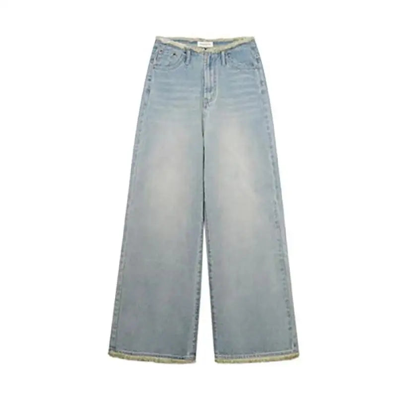 Raw Hem Wide Leg Jeans
