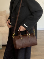Vintage Leather Mini Duffel Bag