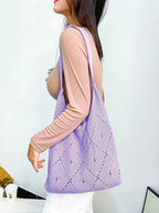 Casual Knitted Crochet Tote Bag