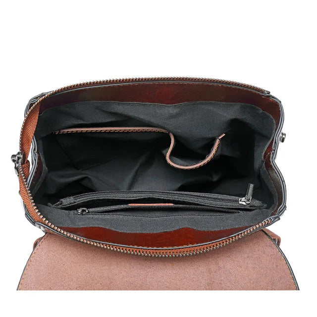 Leather Travel Backpack Purse
