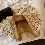 Paper Woven Hobo Shoulder Bag