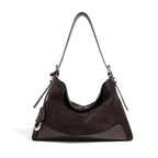 Suede Tote with Cover Closure