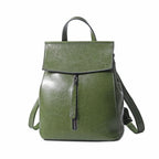Multi-Zip Leather Clamshell Backpack