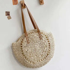 Versatile Round Paper Woven Tote Bag