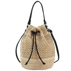 Stylish Straw Weave Bucket Purse