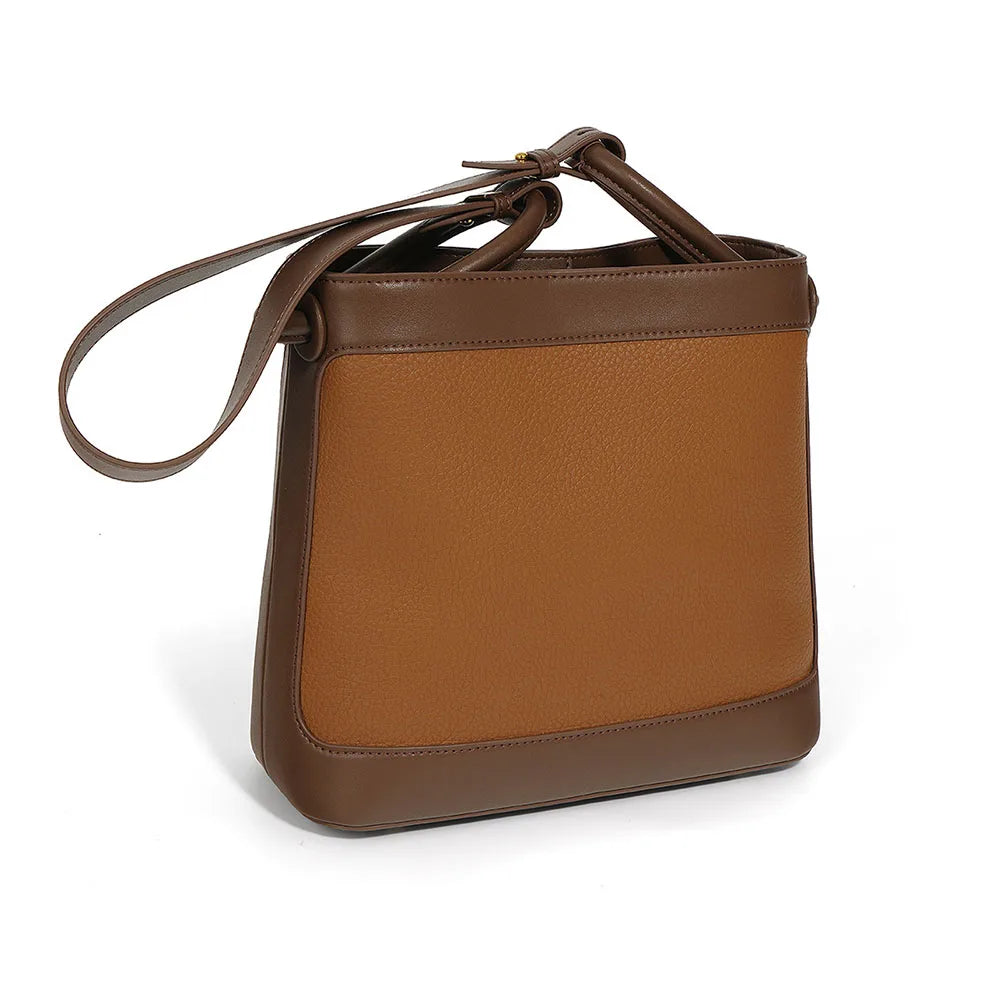 Vintage Lichee Pattern Leather Bag