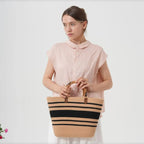 Cotton-Woven Bamboo Handle Tote