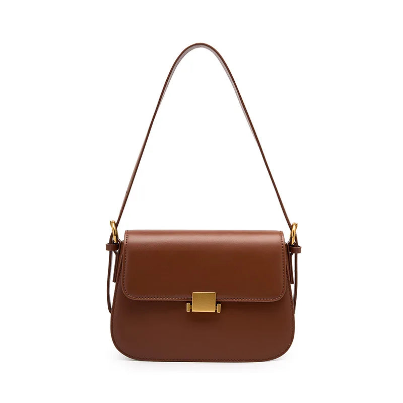 Structured Candy Pattern Leather Satchel