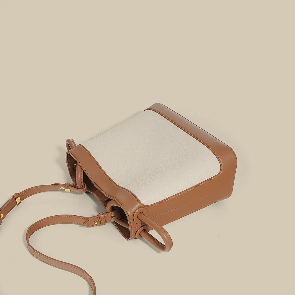 Vintage Lichee Pattern Leather Bag