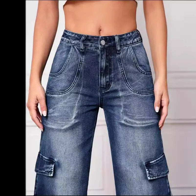 Women's Wide Leg Cargo Jeans