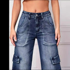 Women's Wide Leg Cargo Jeans