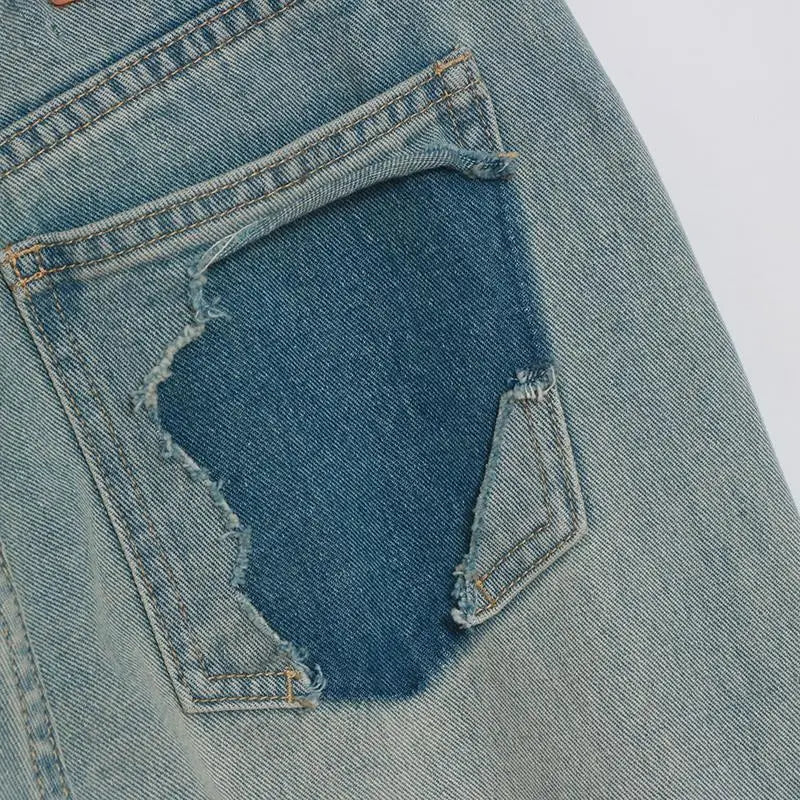 Raw Hem Wide Leg Jeans