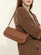 Drawstring Cowhide Leather Shoulder Bag