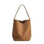Suede Drawstring Bucket Shoulder Bag