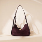 Frosted Suede Zip-Top Tote