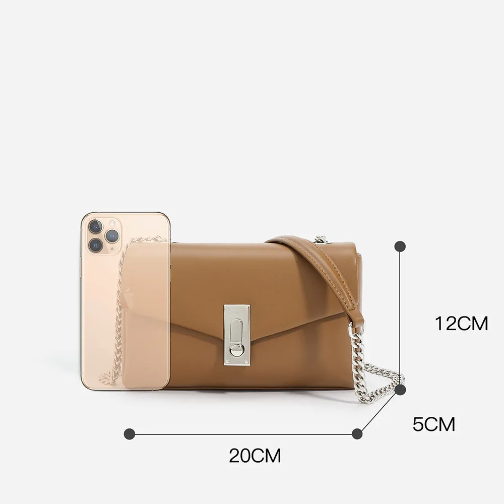 Sequined Chain-Strap Leather Clutch