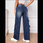 Women's Wide Leg Cargo Jeans