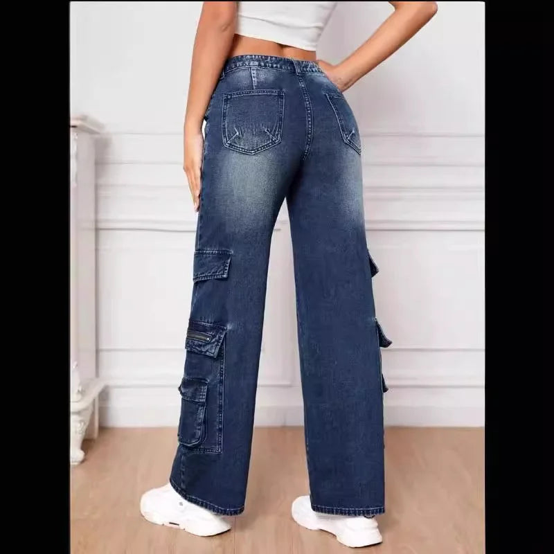 Women's Wide Leg Cargo Jeans