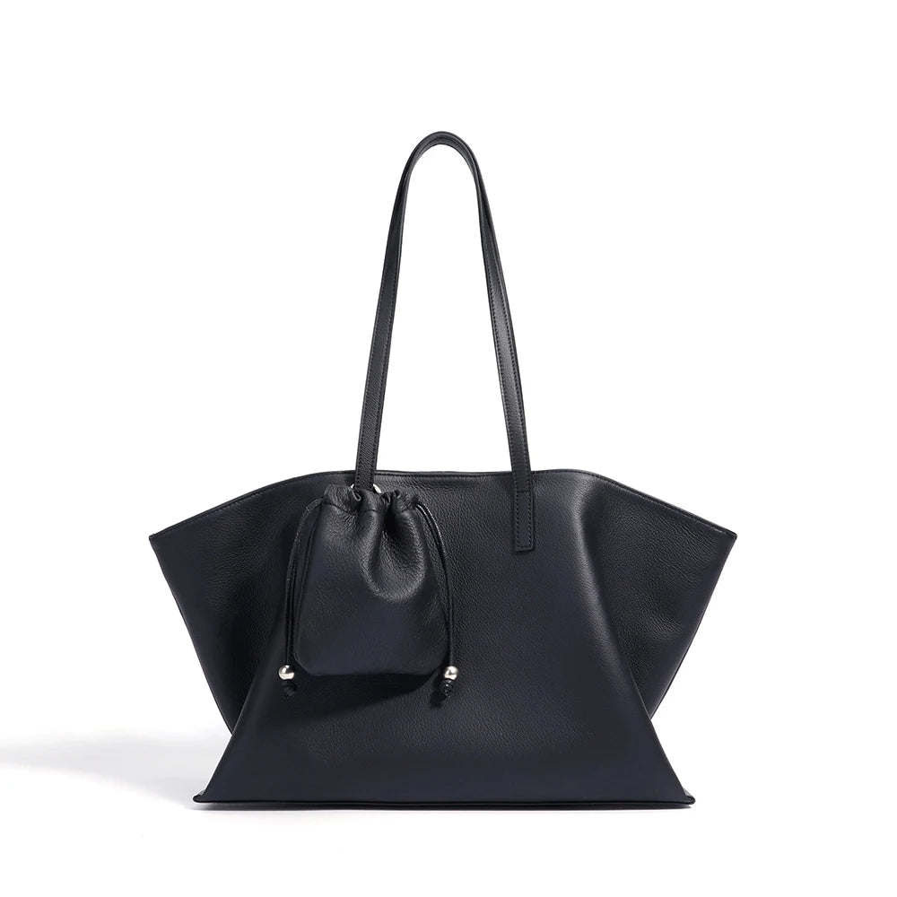 Structured Cowhide Leather Tote Bag