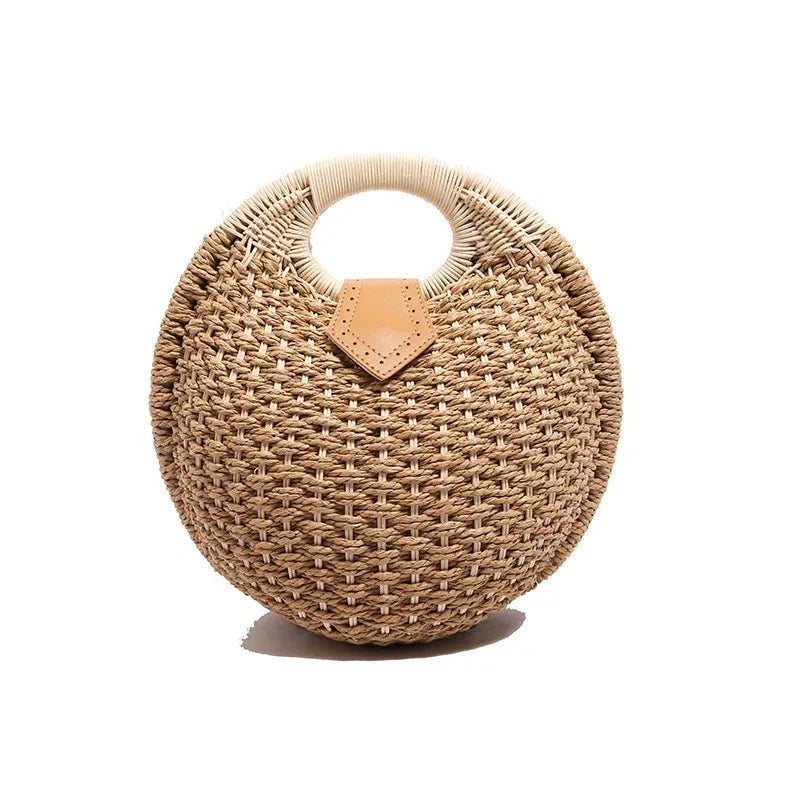 Structured Straw Frame Clutch Purse