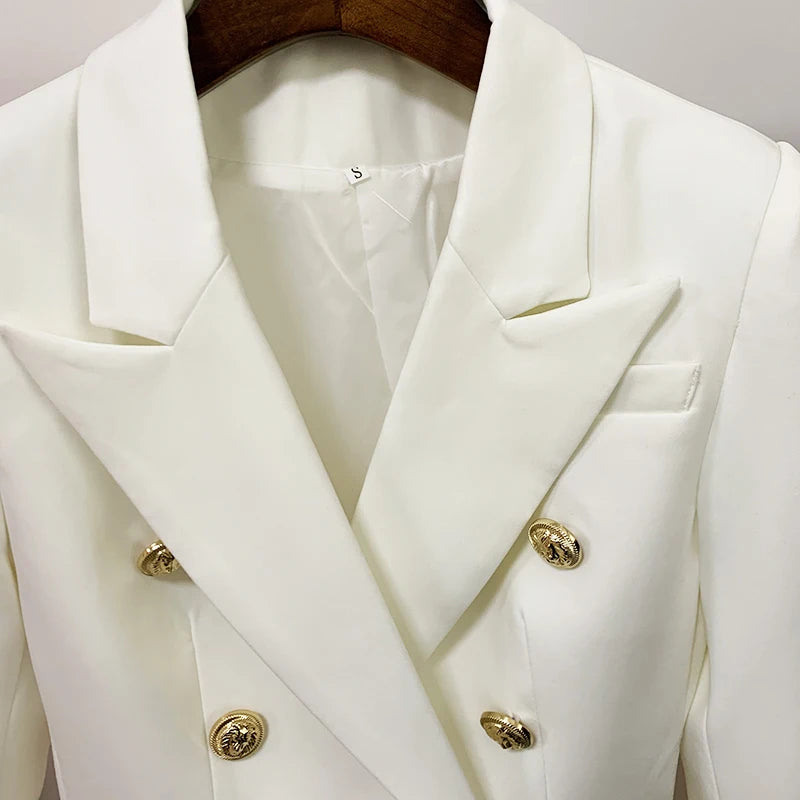 Double Breasted Lion Button Blazer