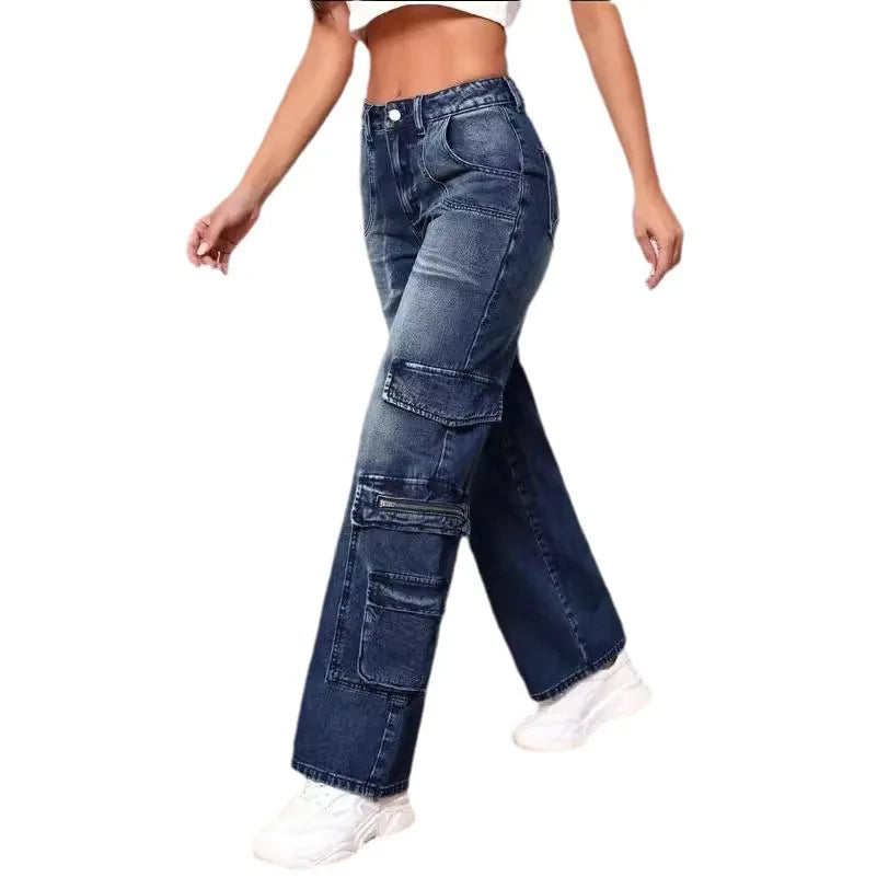 Women's Wide Leg Cargo Jeans