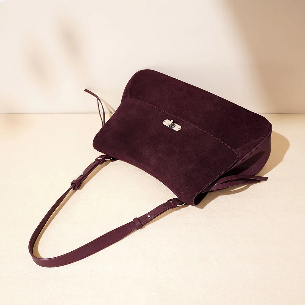 Frosted Suede Crossbody Handbag