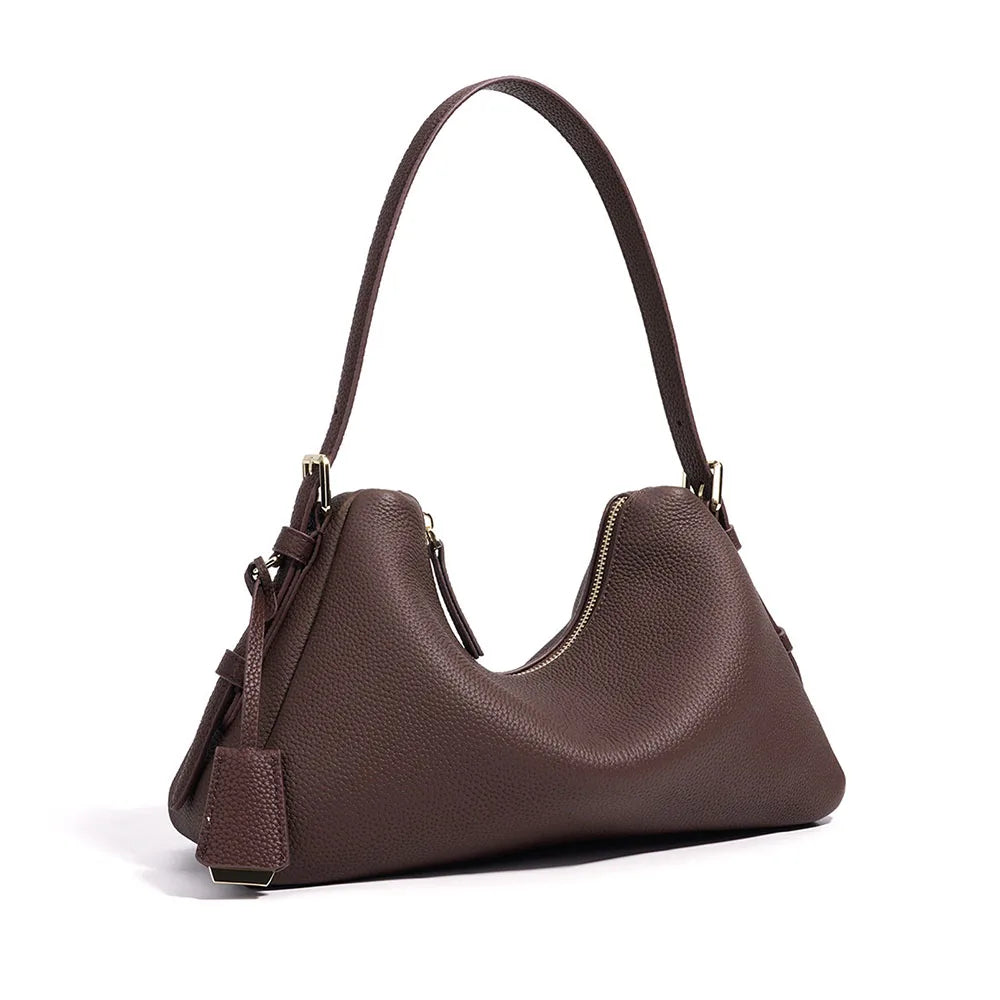 Vintage Leather Zip-Top Satchel