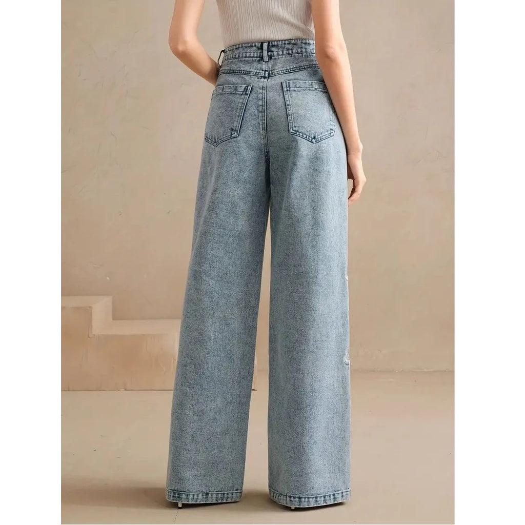 Y2K Plus Size Embroidered Jeans