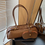 Solid PU Retro Bowling Bag