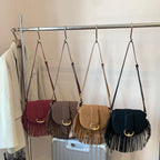 Suede Tassel Crossbody Box Bag