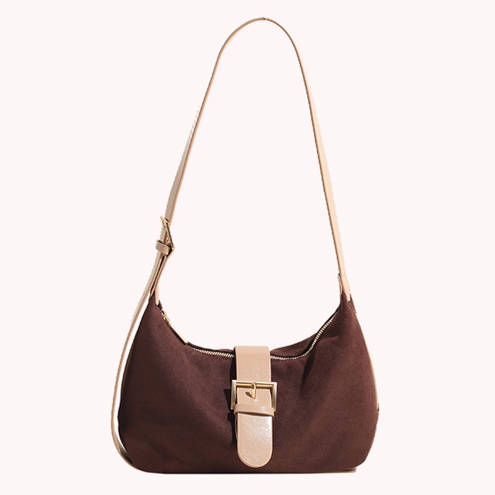 Suede Hobo Crossbody Handbag
