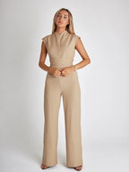 Sleeveless Wide-Leg Office Jumpsuit
