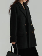 Short Double-Breasted Blazer Coat