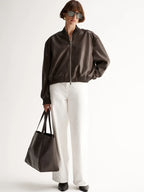 PU Leather Zip Biker Jacket