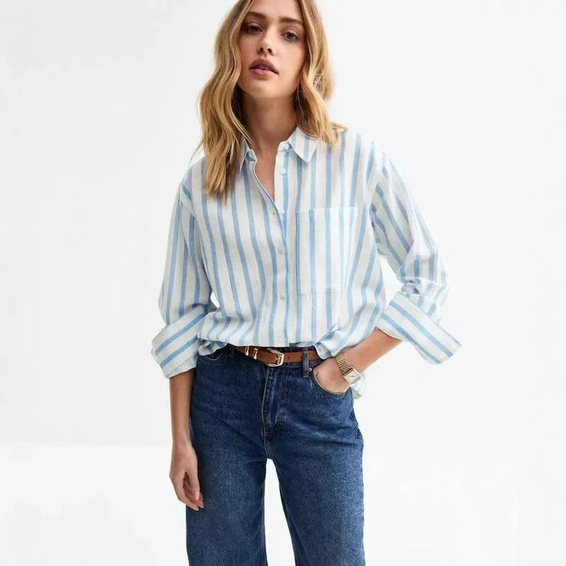 Cotton Striped Loose Fit Shirt