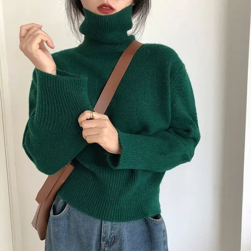 Oversized Vintage Knit Turtleneck Sweater