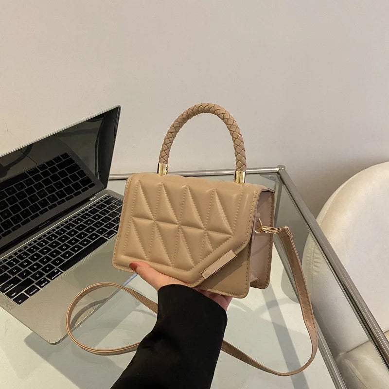 Black Plaid Square Shoulder Bag