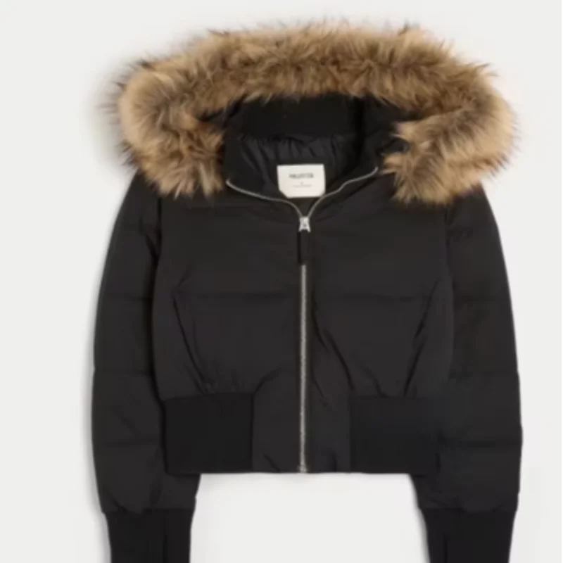 Women's Fur Collar Hooded Puffer Jacket