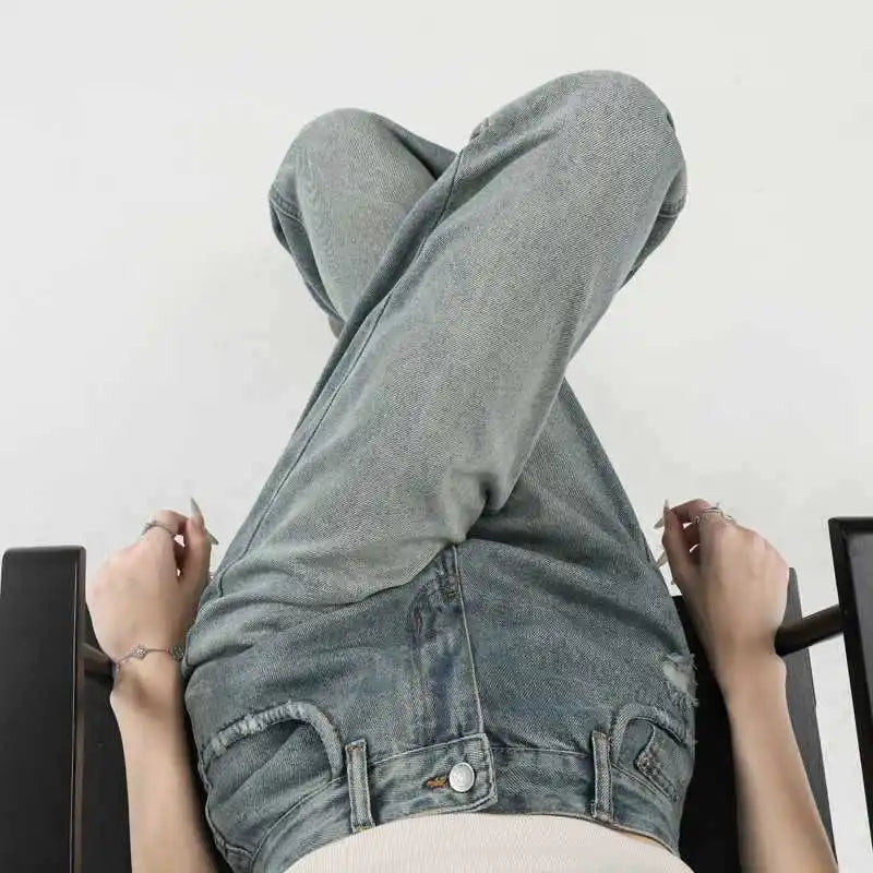 Retro Narrow Straight Leg Jeans