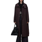 Brown Loose Fit Long Coat