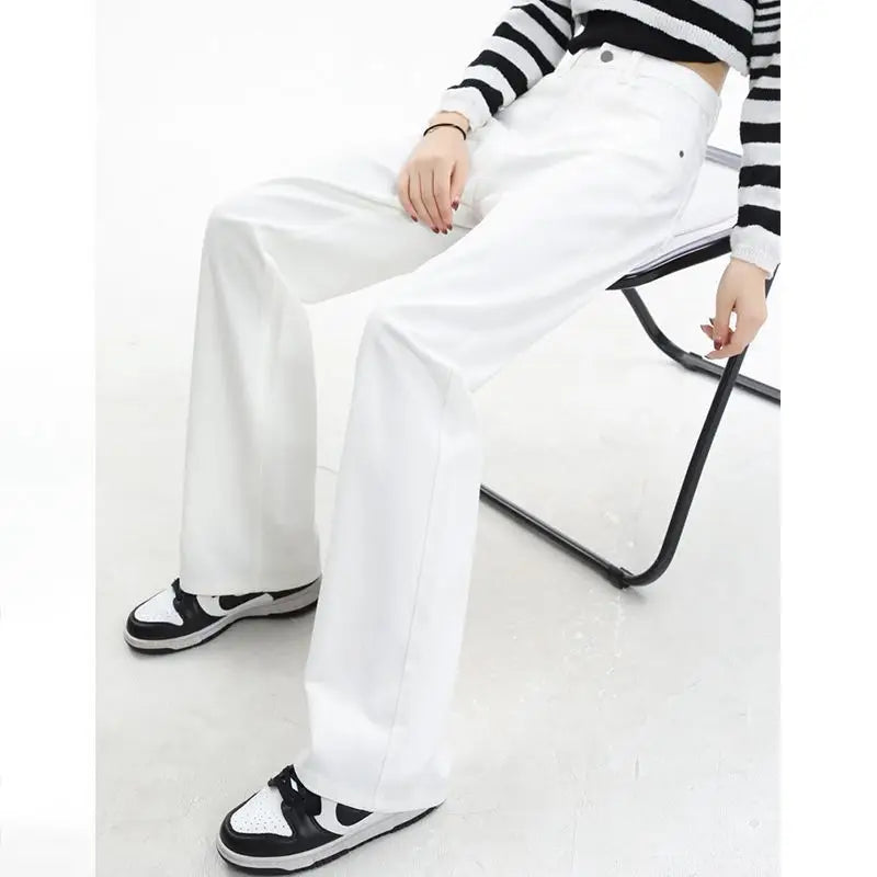 White Wide Leg Cropped Jeans