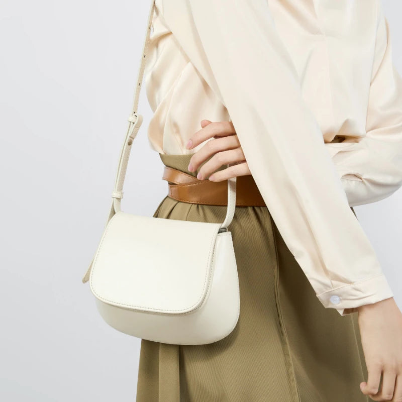 Genuine Leather Saddle Crossbody Bag