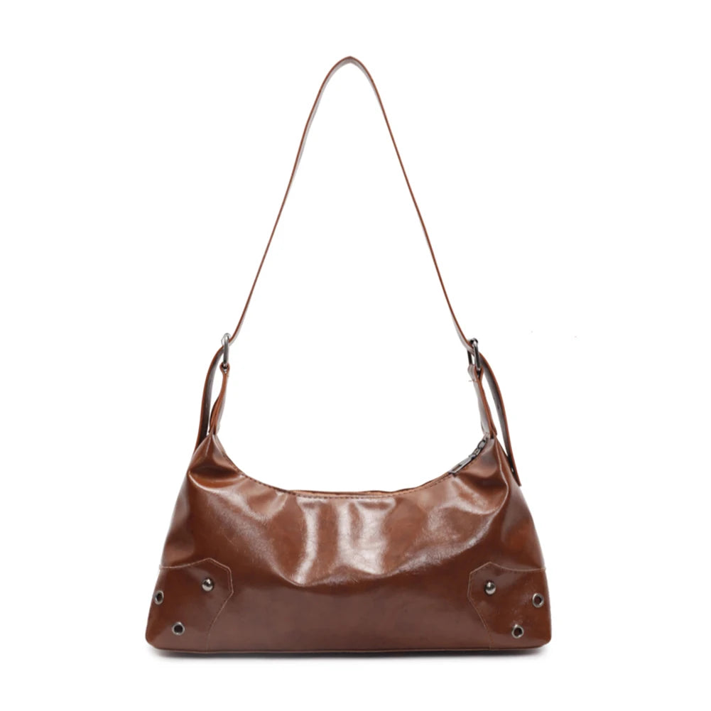 Studded Vintage PU Hobo Bag