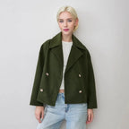 Double-Breasted Woolen Autumn Coat