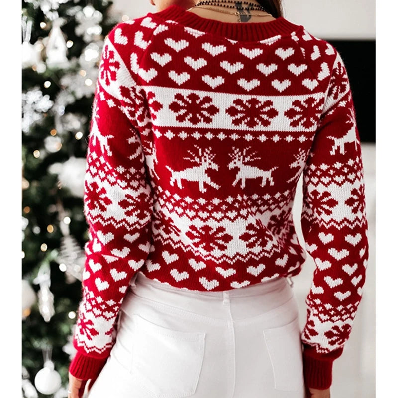 Women's Snowflake Print Christmas Jumper