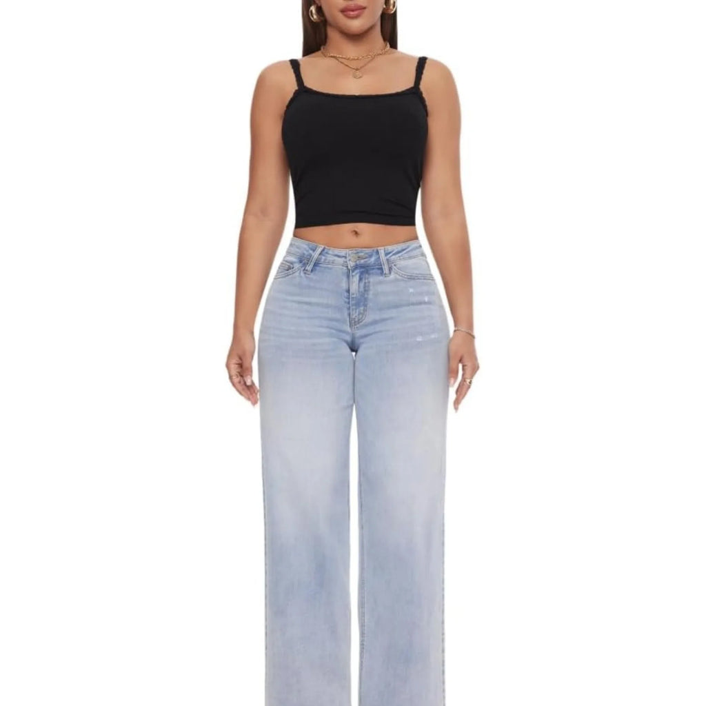 Wide Leg Hip Lifting Jeans