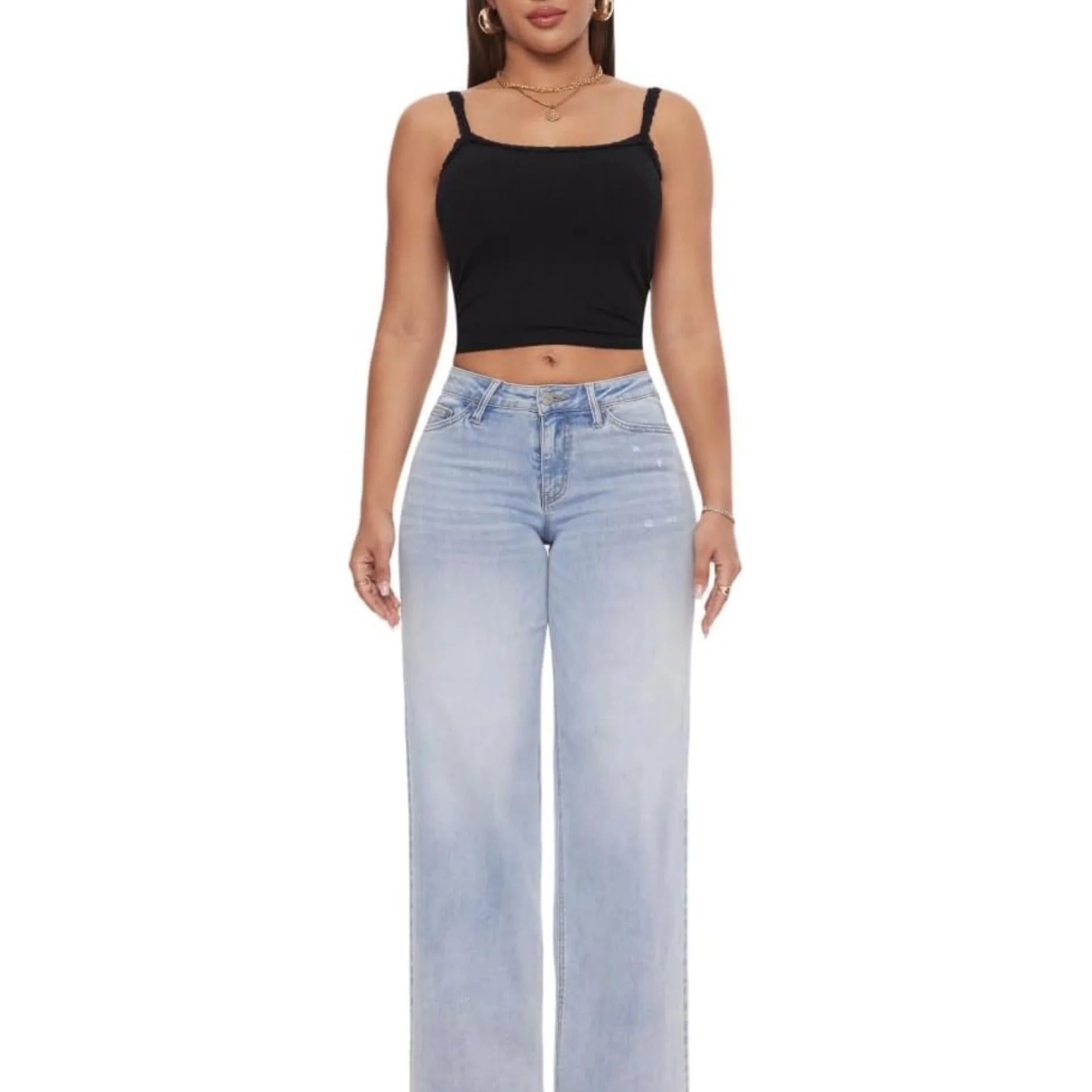 Wide Leg Hip Lifting Jeans