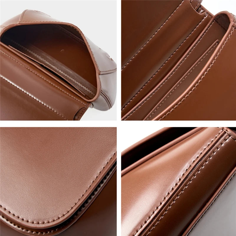 Genuine Leather Saddle Crossbody Bag