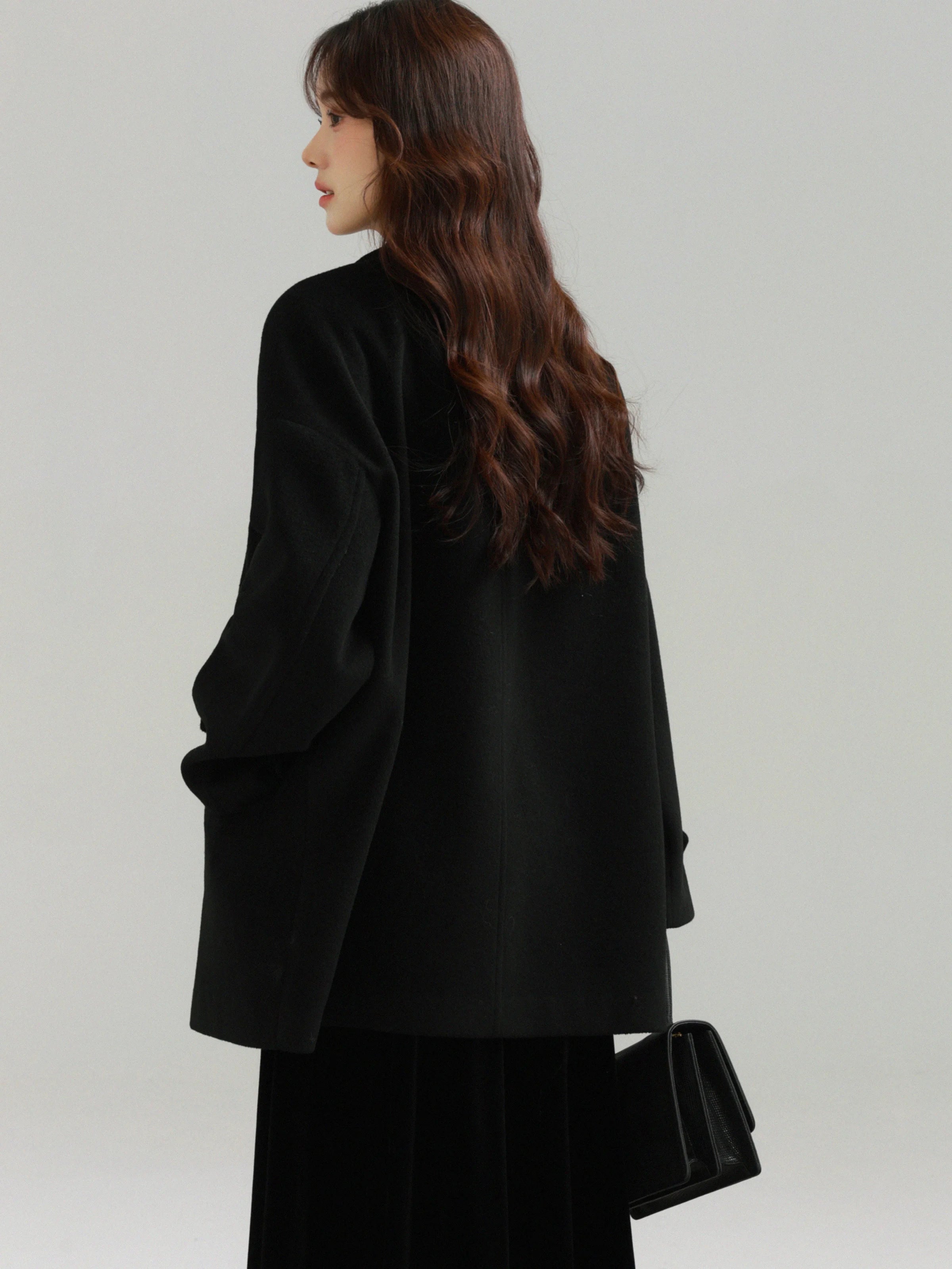 Short Double-Breasted Blazer Coat